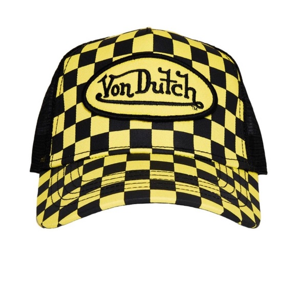 Von Dutch Accessories - Von Dutch Black and Yellow Checkered Hat